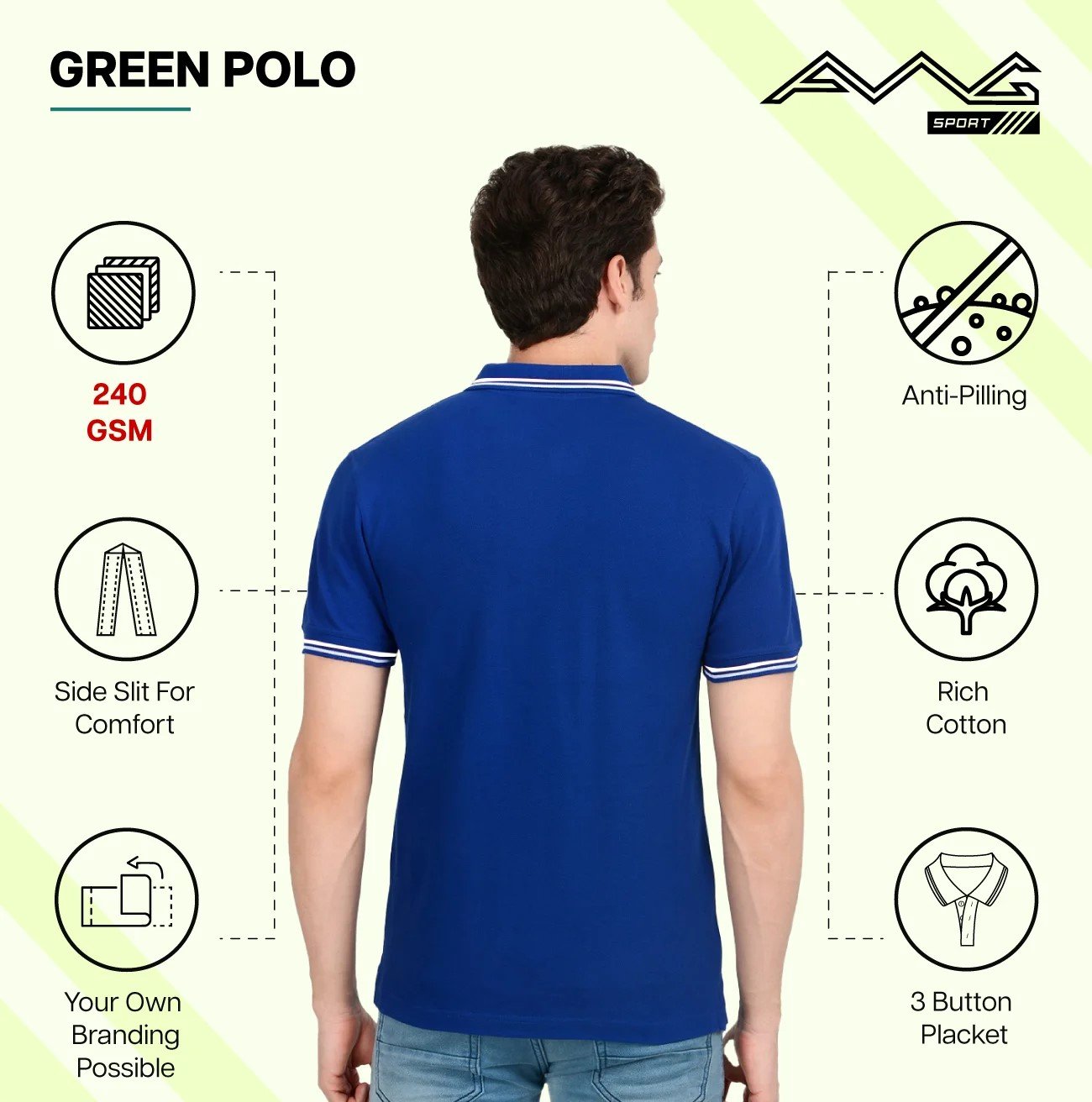 Elegant Green polo White T shirt for Top Wear online India