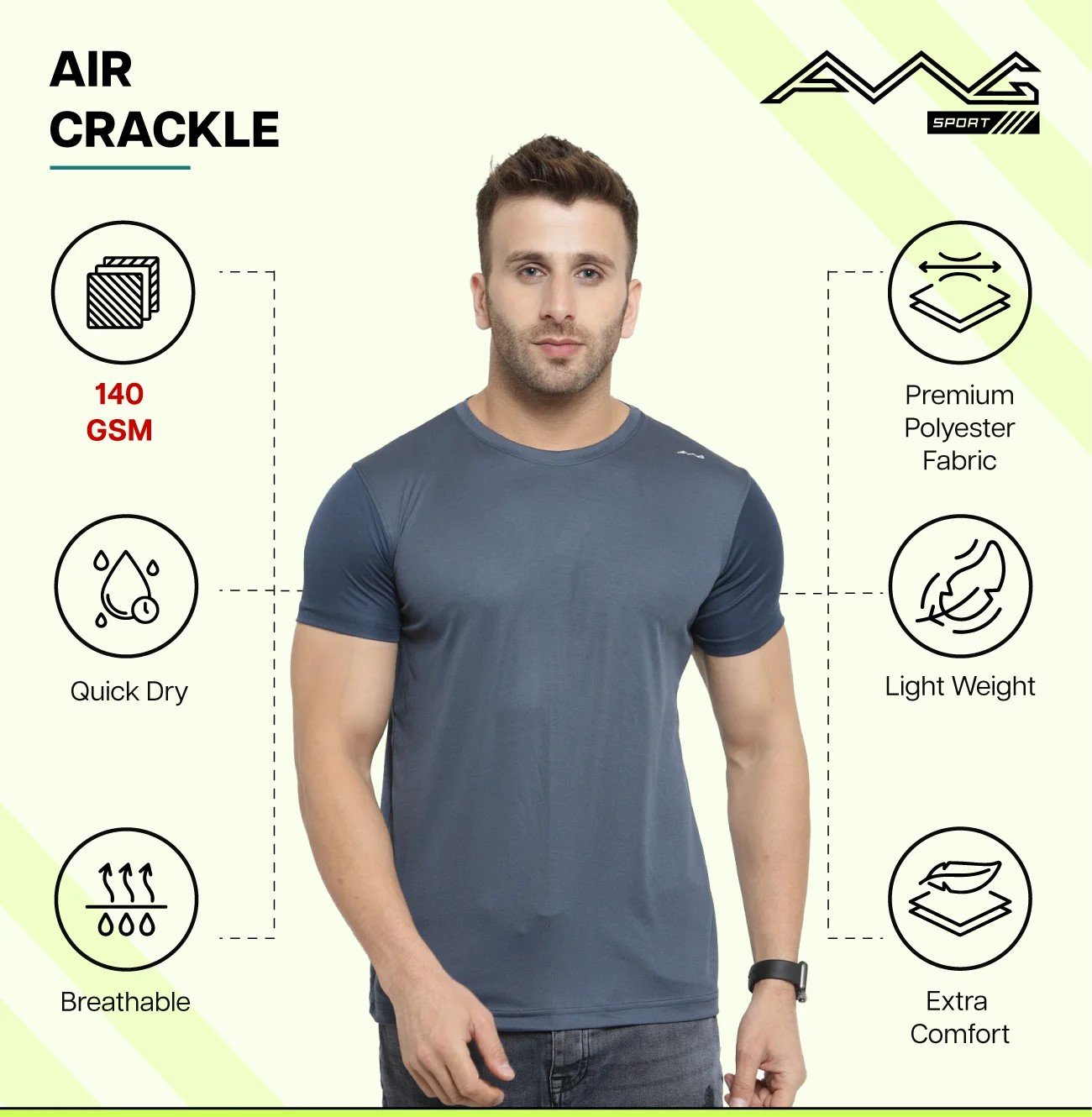 Men's AIR CRACKLE DRY FIT for Top Wear online India