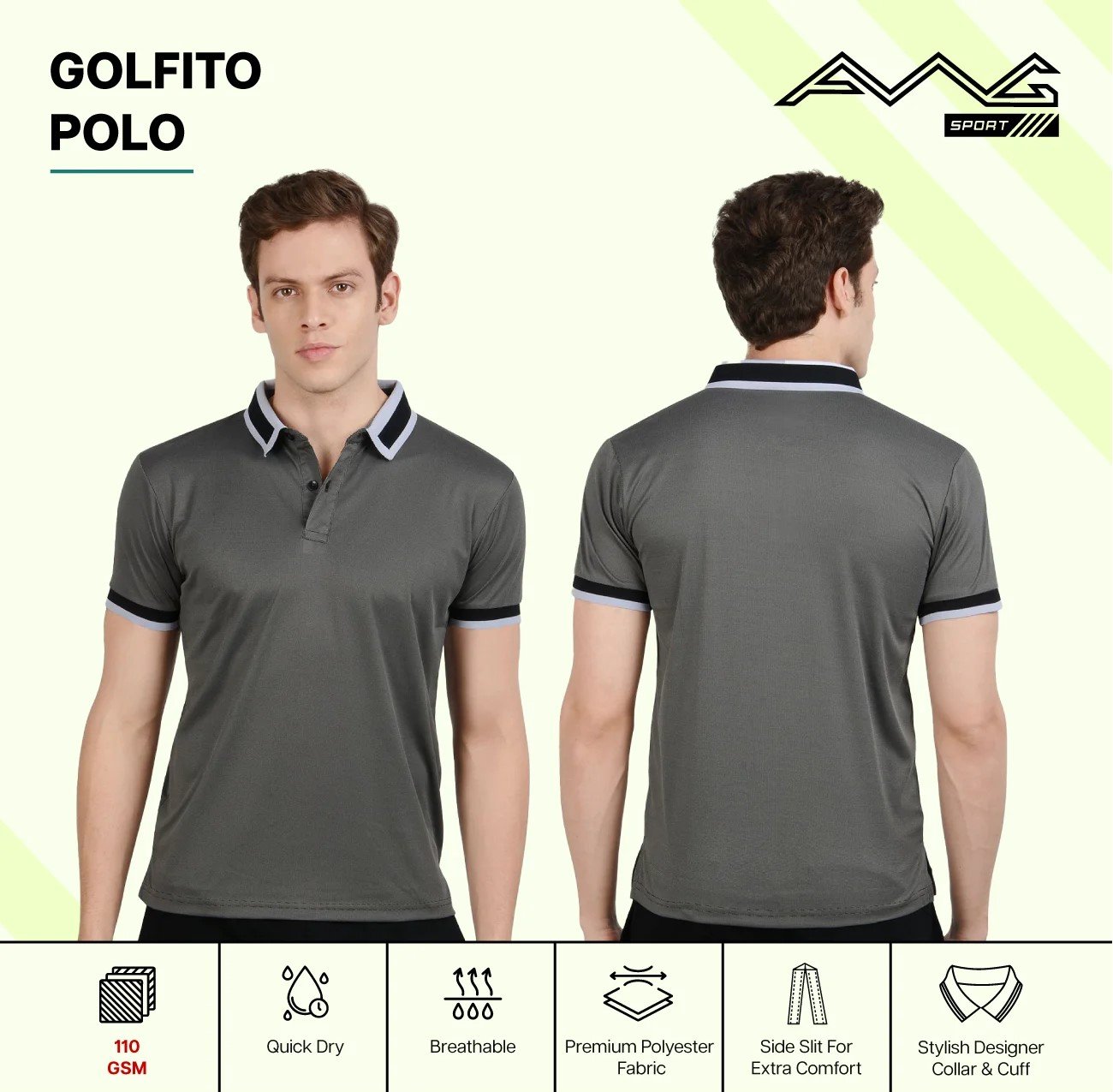 GOLFITO MAROON POLO DRY FIT T-SHIRT for Top Wear online India