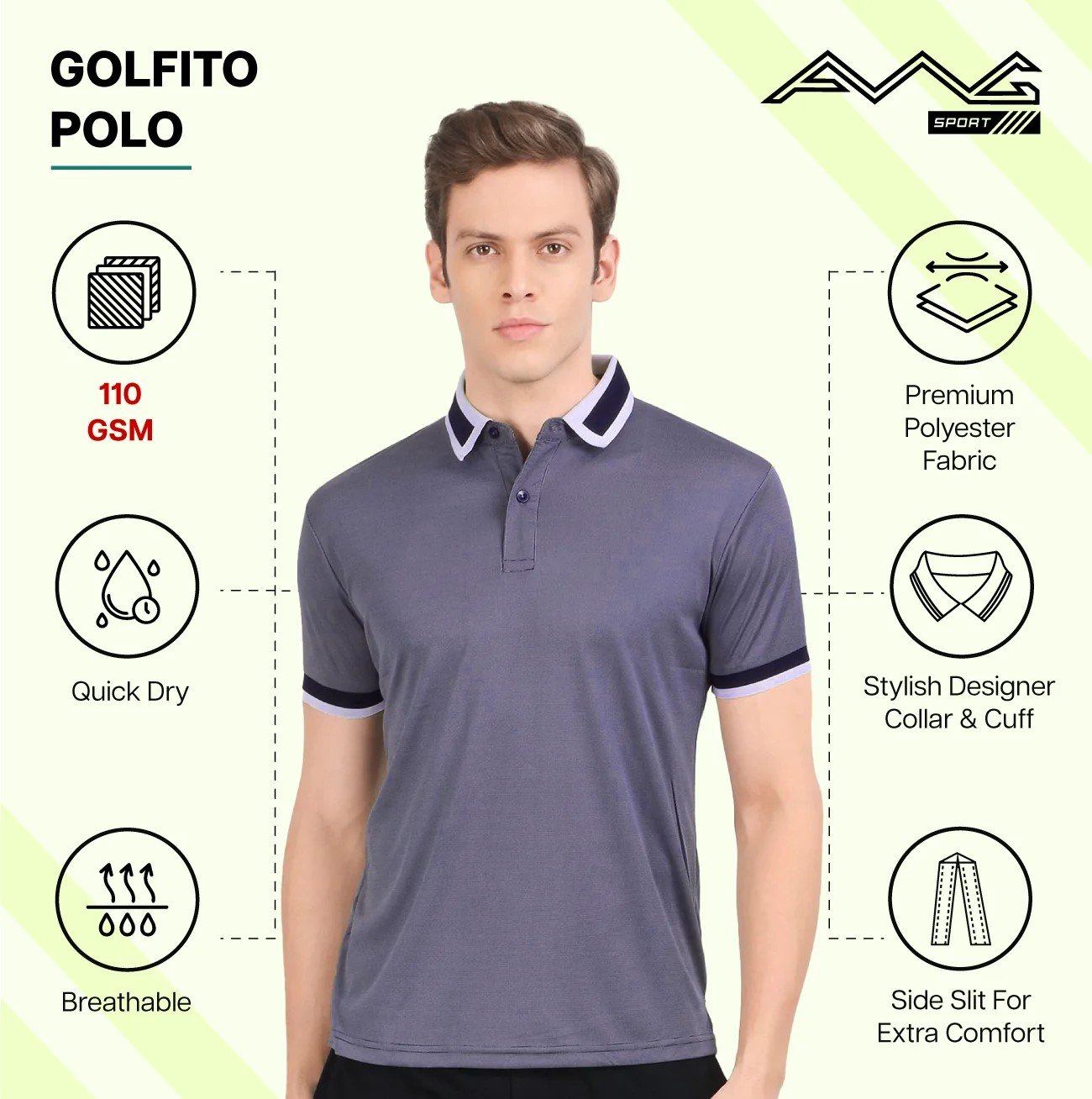 GOLFITO MAROON POLO DRY FIT T-SHIRT for Top Wear online India