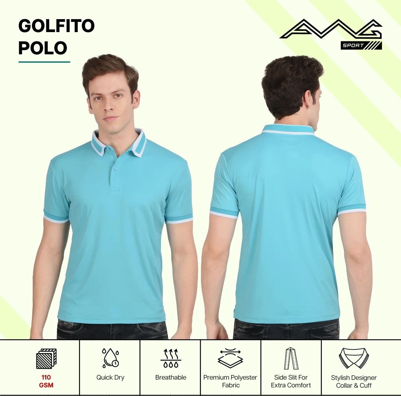 GOLFITO MAROON POLO DRY FIT T-SHIRT for Top Wear online India