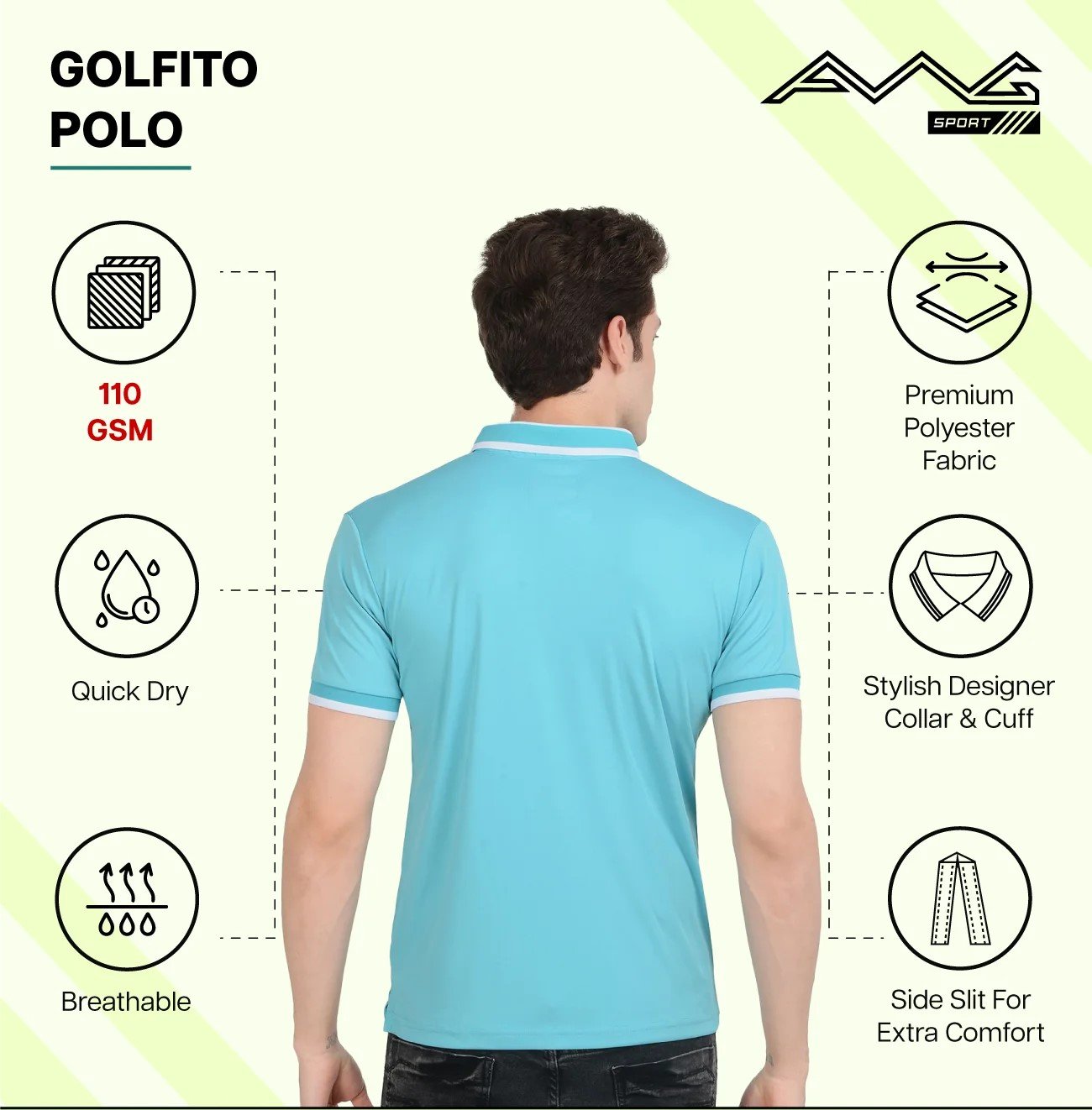 GOLFITO MAROON POLO DRY FIT T-SHIRT for Top Wear online India