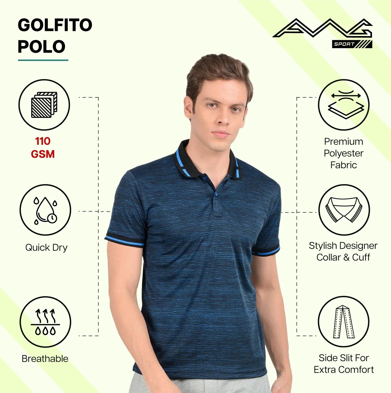 GOLFITO MAROON POLO DRY FIT T-SHIRT for Top Wear online India