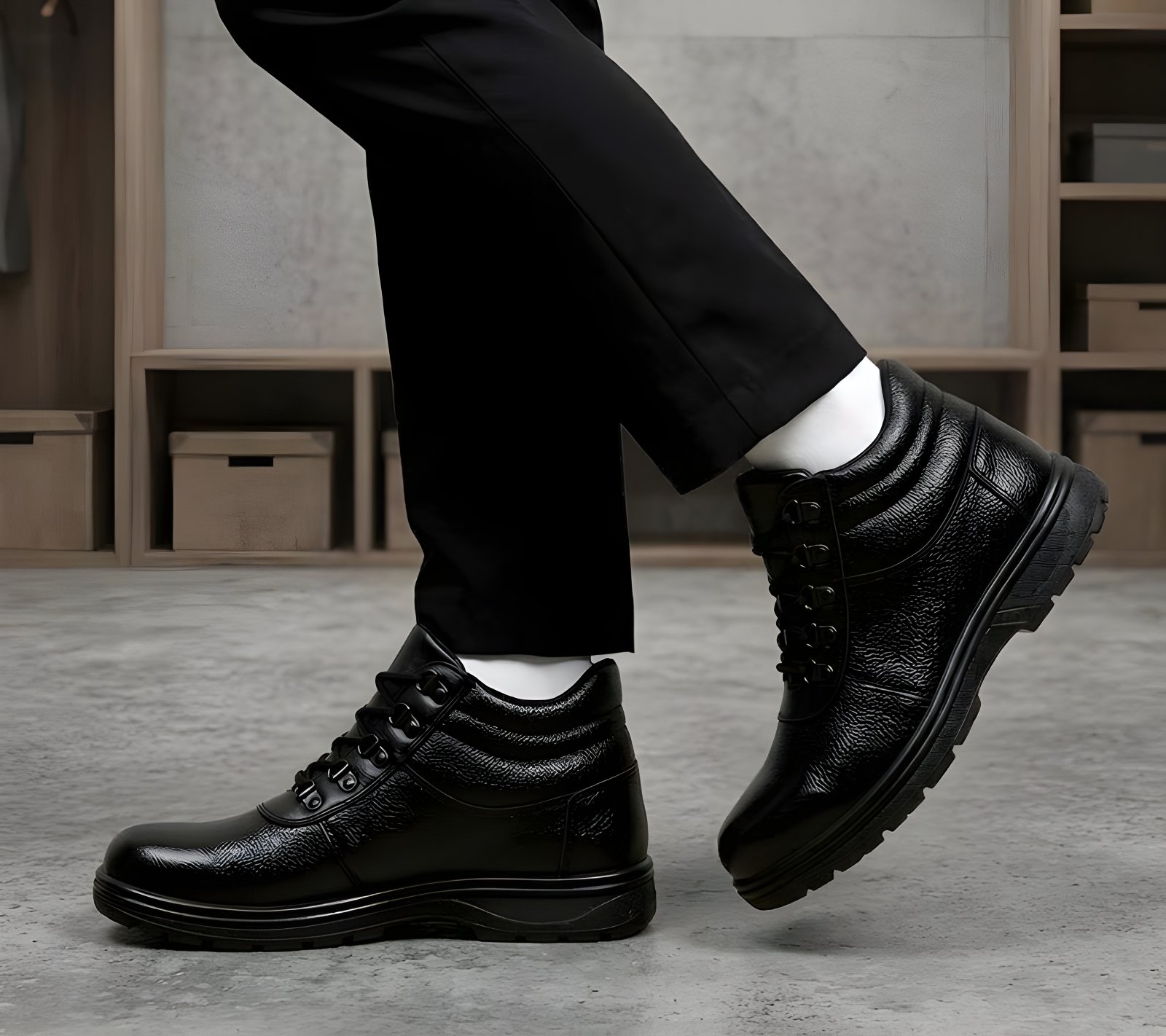 Latest Trendy Genuine Mild Leather Police Boots for Men | Heavy Duty Tactical Safety Boots
