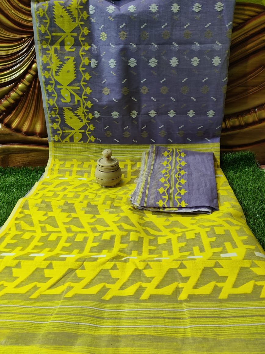 Women’s Jamdani Cotton Sarees with Blouse Piece – Traditional Handwoven Style Saree Collection for Ethnic Wear online India