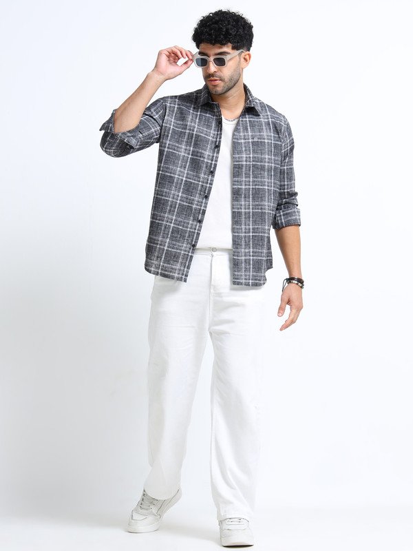 Men’s Checked Full Sleeve Shirt | Slim Fit Casual Cotton Shirt for Top Wear online India