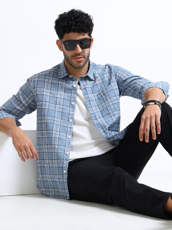 Men’s Checked Full Sleeve Shirt | Slim Fit Casual Cotton Shirt for Top Wear online India