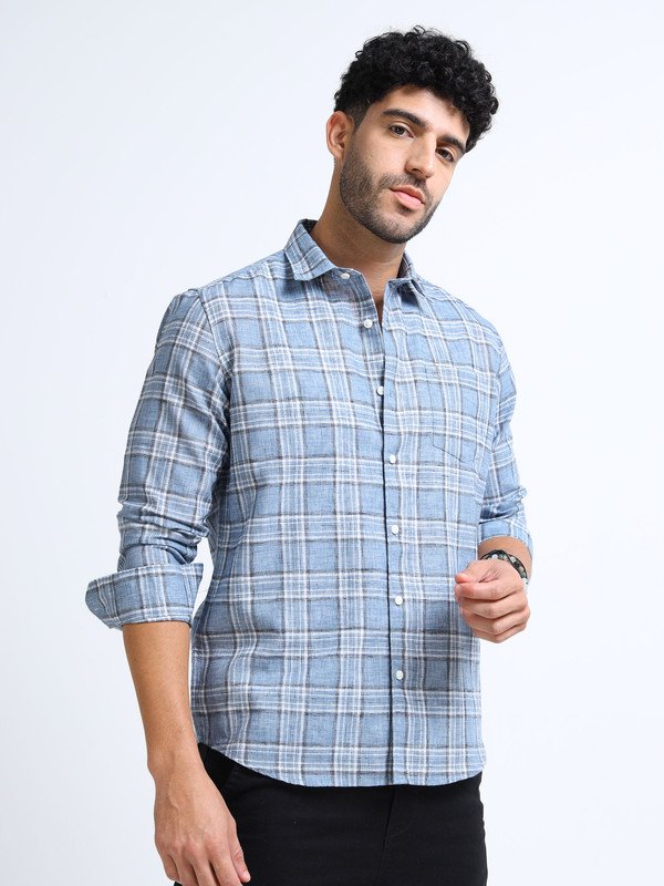 Men’s Checked Full Sleeve Shirt | Slim Fit Casual Cotton Shirt for Top Wear online India