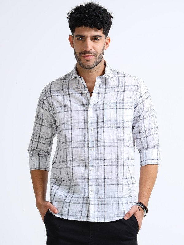 Men’s Checked Full Sleeve Shirt | Slim Fit Casual Cotton Shirt for Top Wear online India