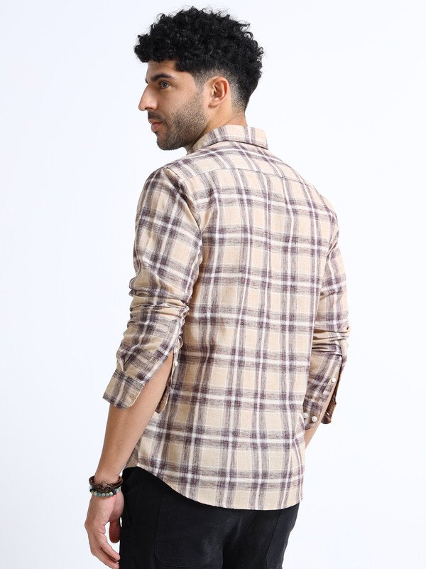 Men’s Checked Full Sleeve Shirt | Slim Fit Casual Cotton Shirt for Top Wear online India