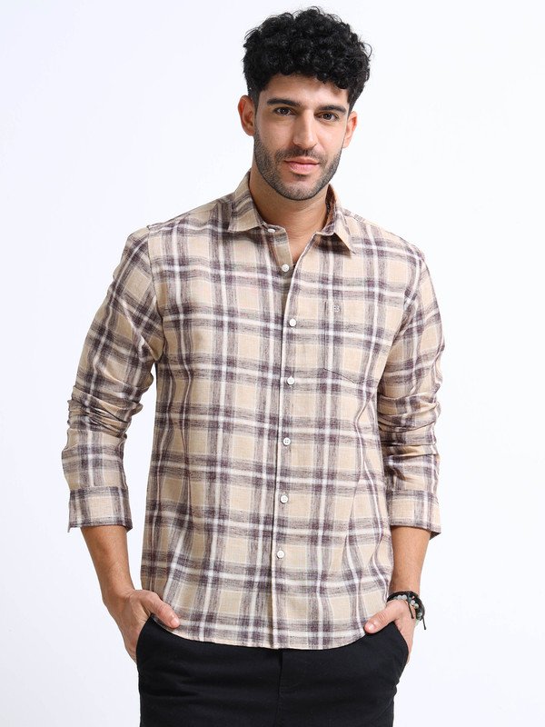 Men’s Checked Full Sleeve Shirt | Slim Fit Casual Cotton Shirt for Top Wear online India