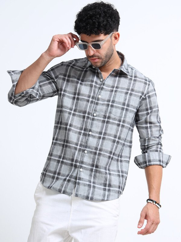 Men’s Checked Full Sleeve Shirt | Slim Fit Casual Cotton Shirt for Top Wear online India