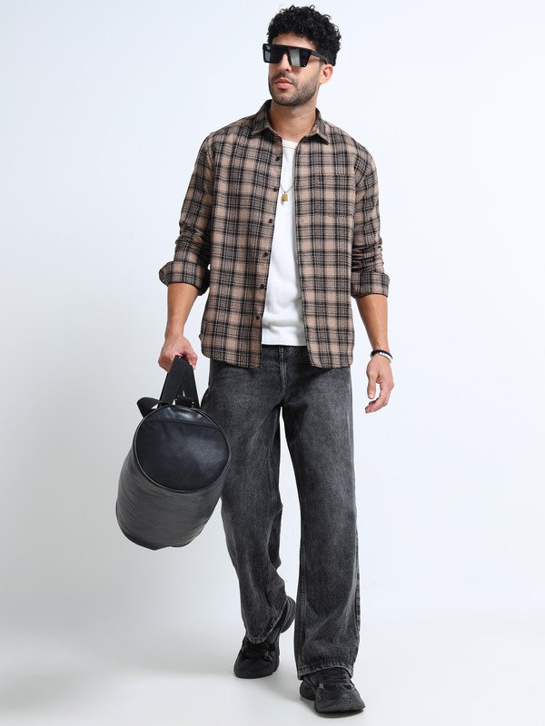 Men’s Plaid Casual Shirt | Full Sleeve | Button-Down | Regular Fit | Smart Casual Wear for Top Wear online India