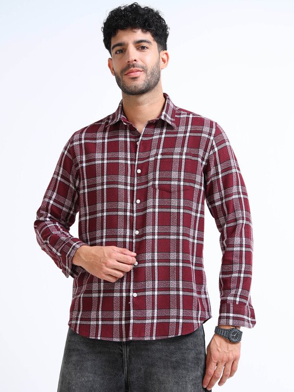 Men’s Plaid Casual Shirt | Full Sleeve | Button-Down | Regular Fit | Smart Casual Wear for Top Wear online India