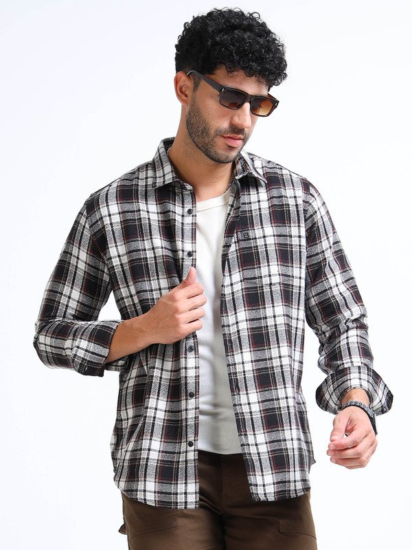 Men’s Plaid Casual Shirt | Full Sleeve | Button-Down | Regular Fit | Smart Casual Wear for Top Wear online India
