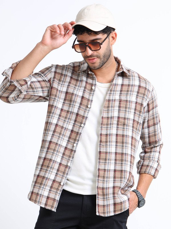 Men’s Plaid Casual Shirt | Full Sleeve | Button-Down | Regular Fit | Smart Casual Wear for Top Wear online India