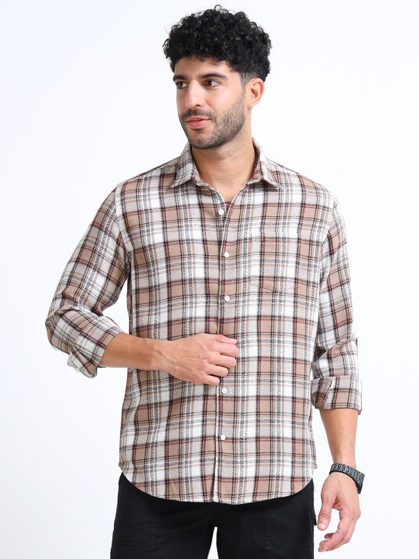 Men’s Plaid Casual Shirt | Full Sleeve | Button-Down | Regular Fit | Smart Casual Wear for Top Wear online India