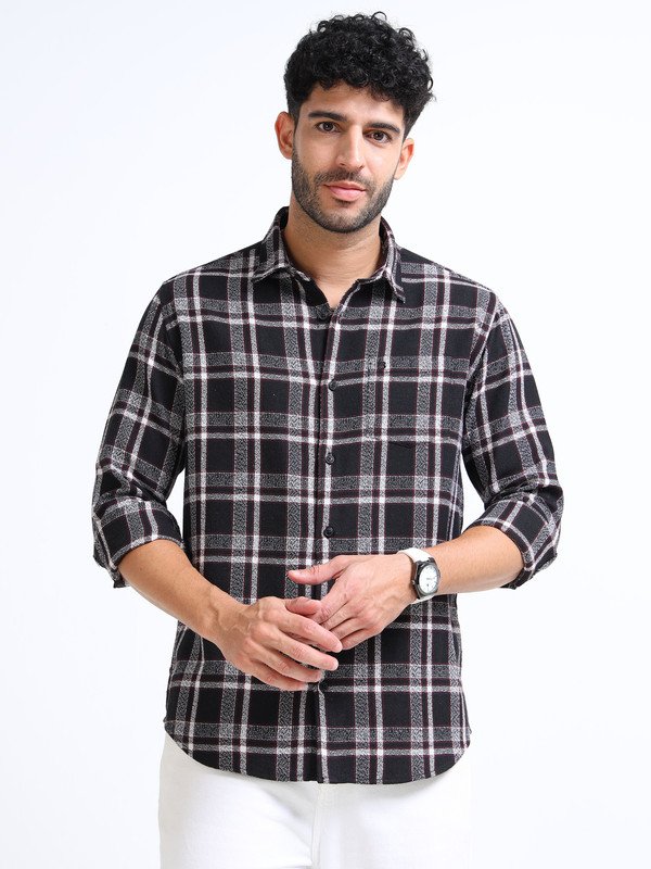 Men’s Plaid Casual Shirt | Full Sleeve | Button-Down | Regular Fit | Smart Casual Wear for Top Wear online India