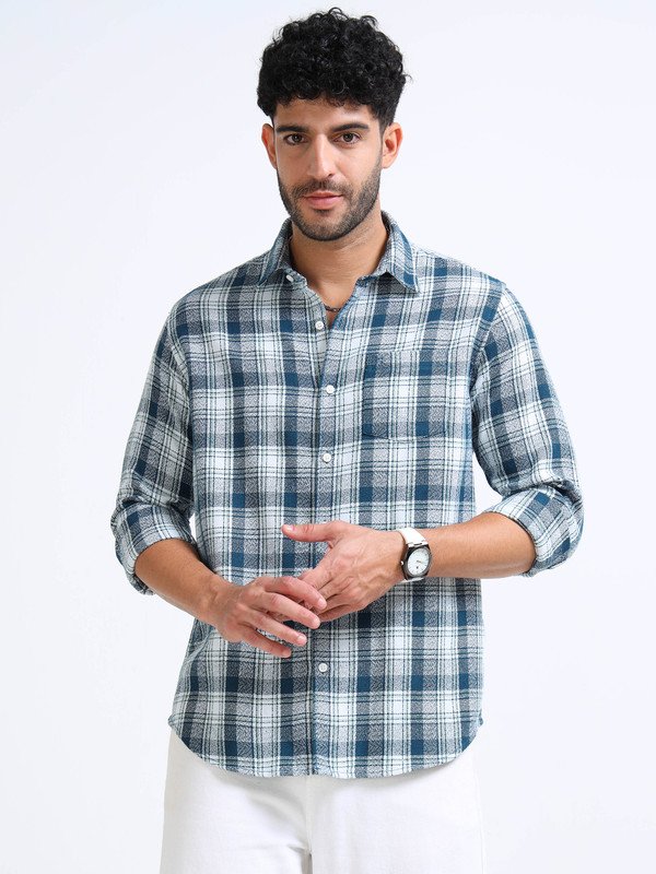 Men’s Plaid Casual Shirt | Full Sleeve | Button-Down | Regular Fit | Smart Casual Wear for Top Wear online India