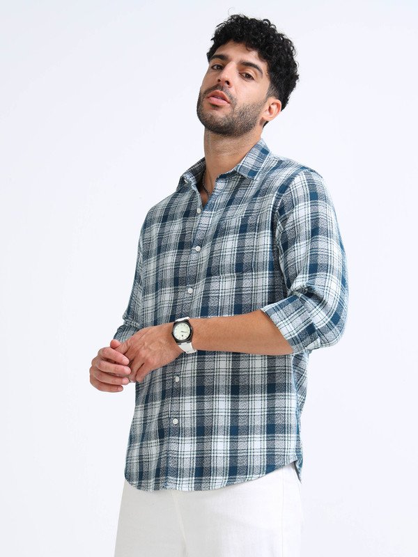 Men’s Plaid Casual Shirt | Full Sleeve | Button-Down | Regular Fit | Smart Casual Wear for Top Wear online India