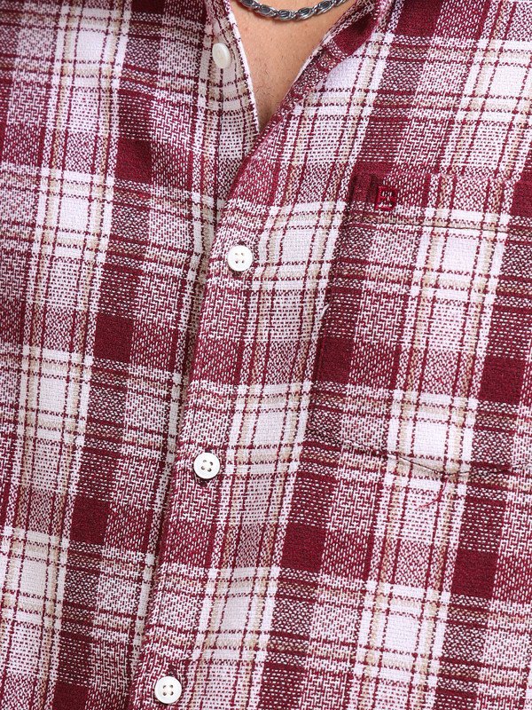 Men’s Plaid Casual Shirt | Full Sleeve | Button-Down | Regular Fit | Smart Casual Wear for Top Wear online India