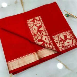 Handcrafted Luxury Black Pure Resham Muga Silk Saree with Antique Gold Zari Woven Border & Blouse Piece for Ethnic Wear online India