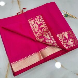 Handcrafted Luxury Black Pure Resham Muga Silk Saree with Antique Gold Zari Woven Border & Blouse Piece for Ethnic Wear online India