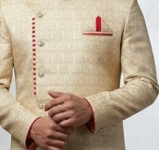 Indo-Western Handcrafted Sherwani crafted from pure Tussar silk for Ethnic Wear online India