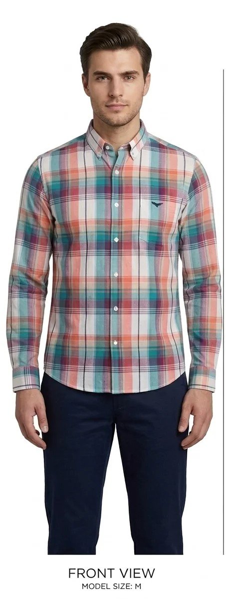 Men’s Multicoloured Checked Cotton Casual Shirt