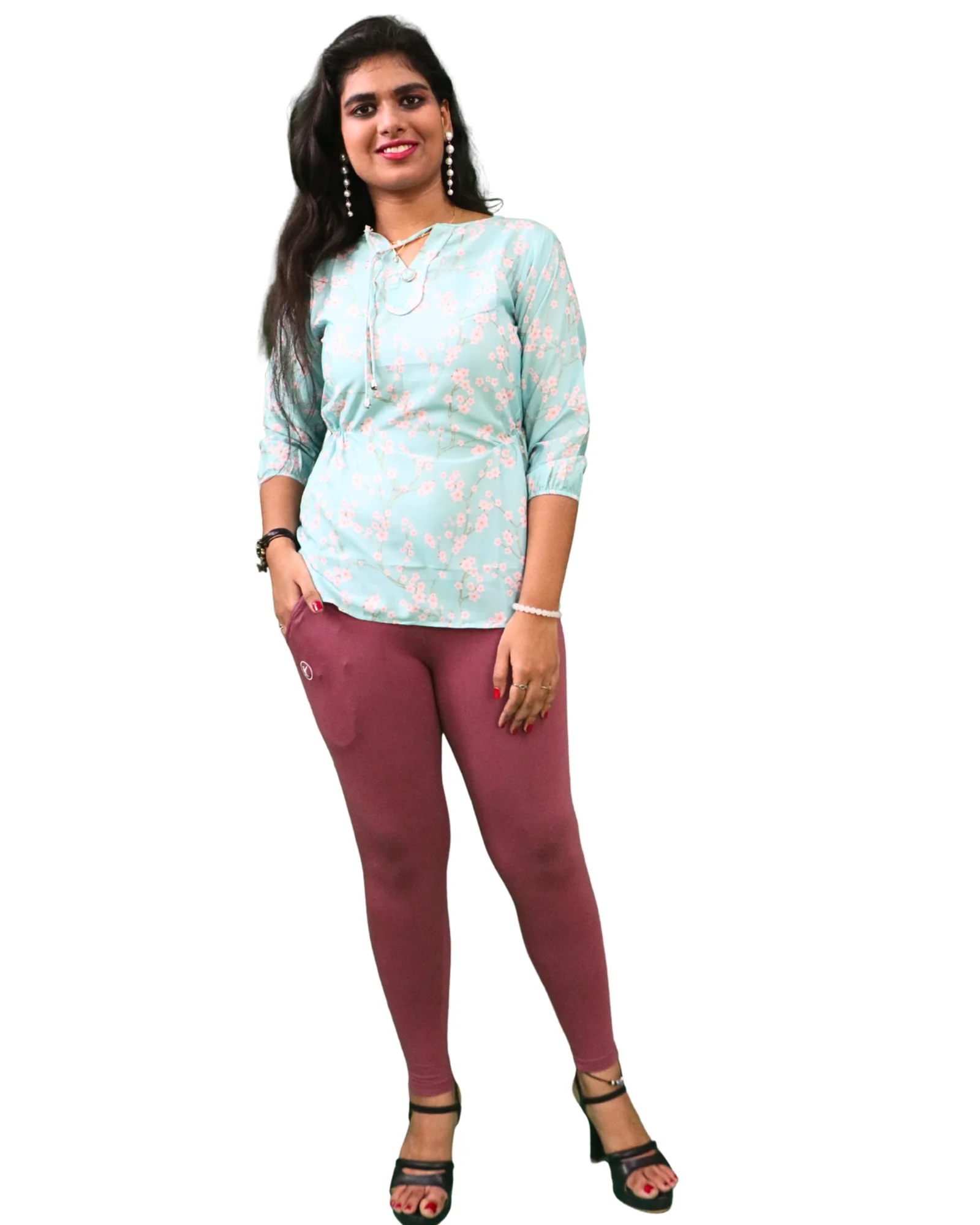 Kimai’s Ankle Length Leggings with Pocket Bio Wash Fabric 2 for Women’s Clothing online India