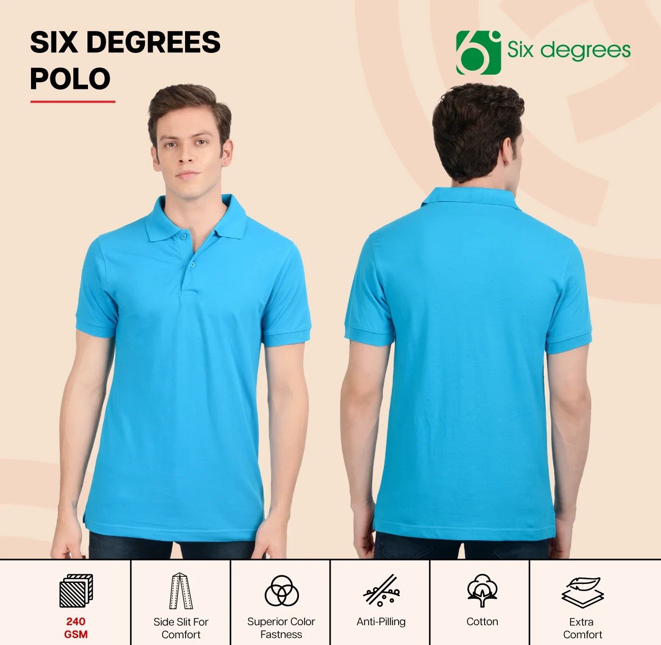 Comfortable 6 DEGREES POLO for Top Wear online India