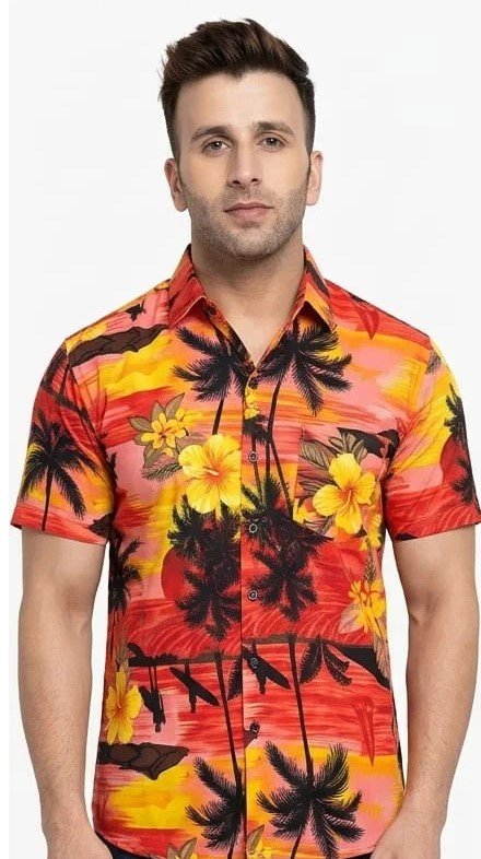 Mens printed half sleeves shirt