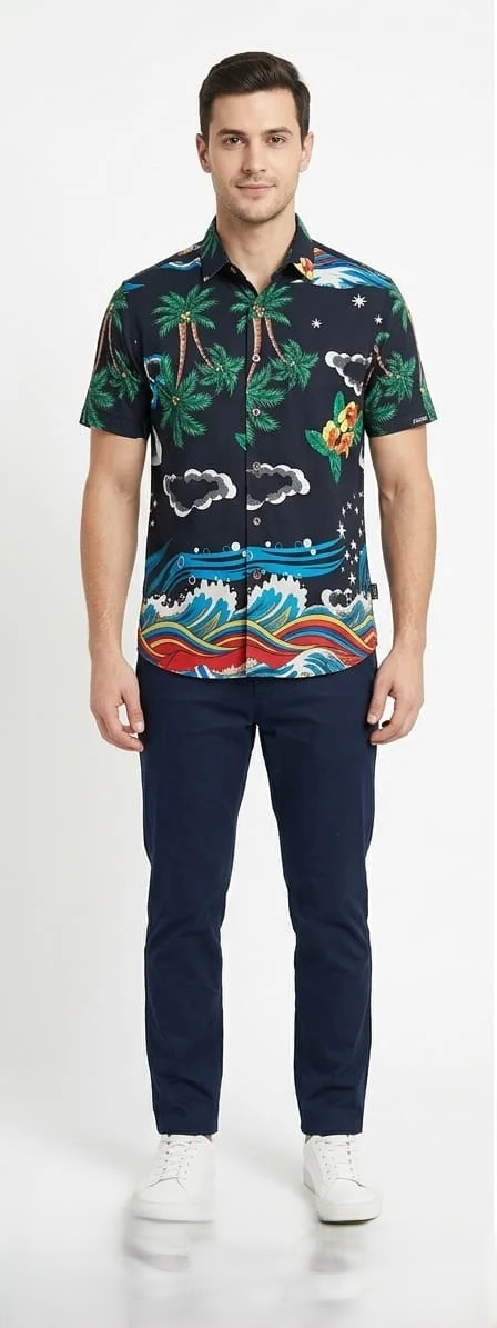 Mens half sleeves rayon shirt