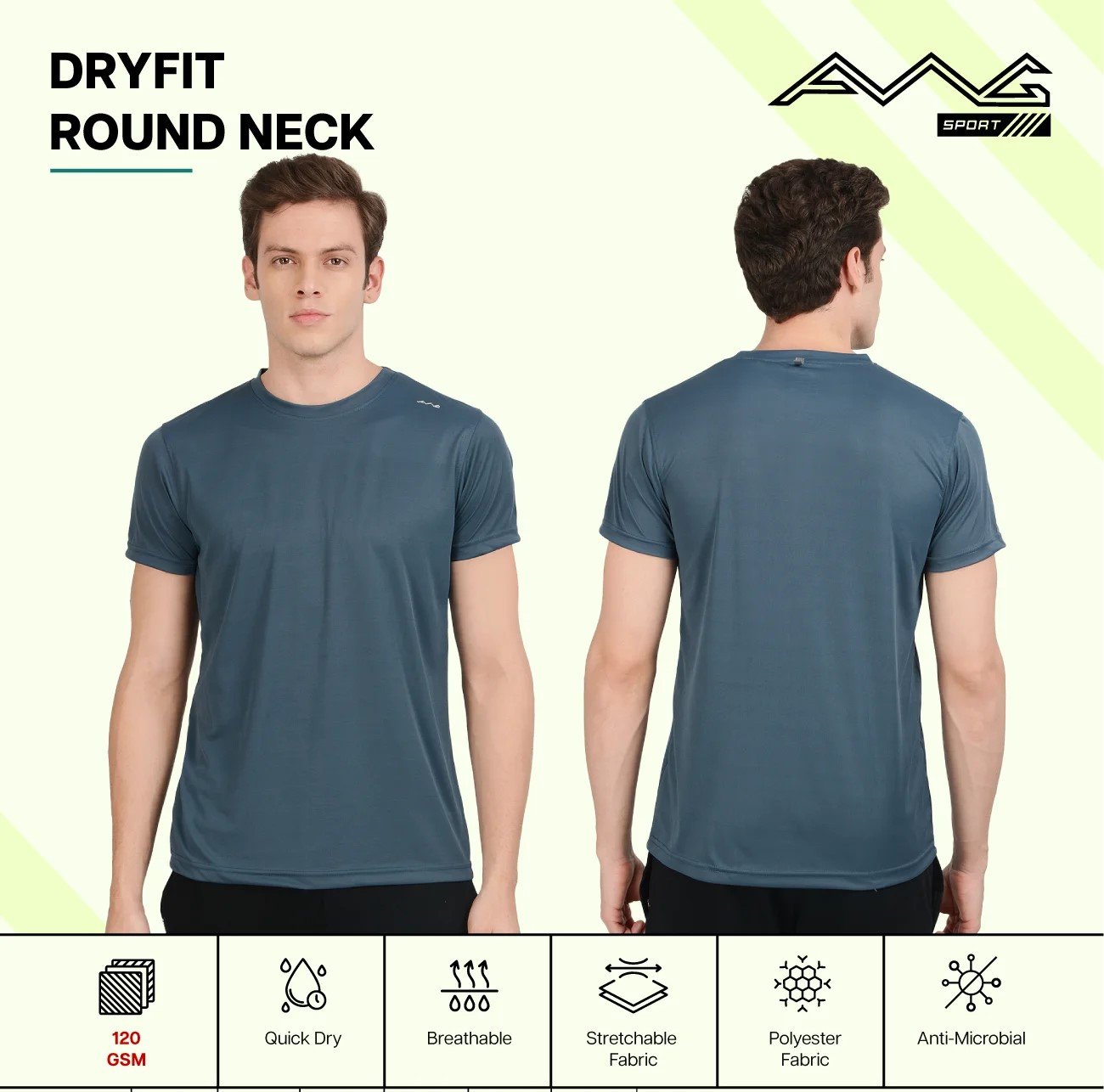 Men's DRY FIT ROUND NECK plain T Shirts for Top Wear online India