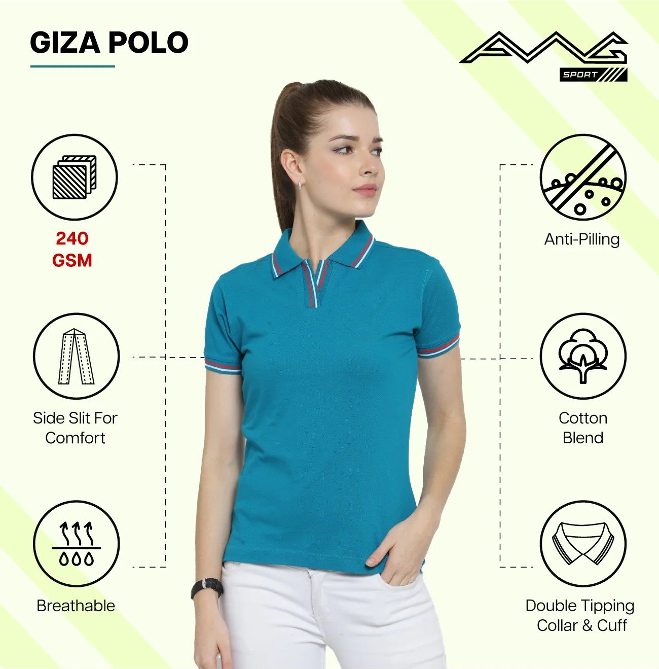 Elegant Women’s Giza Polo T-Shirt