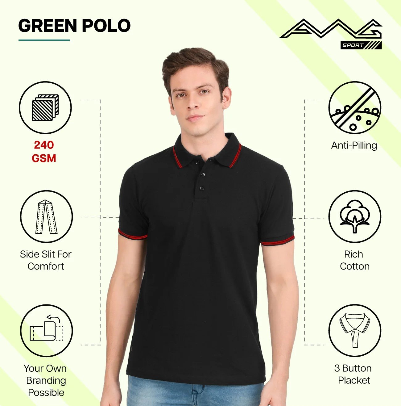 Men’s GREEN POLO T-Shirt