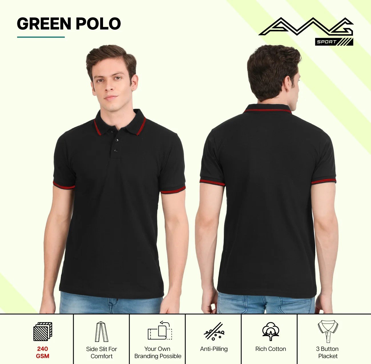 Men’s GREEN POLO T-Shirt for Top Wear online India
