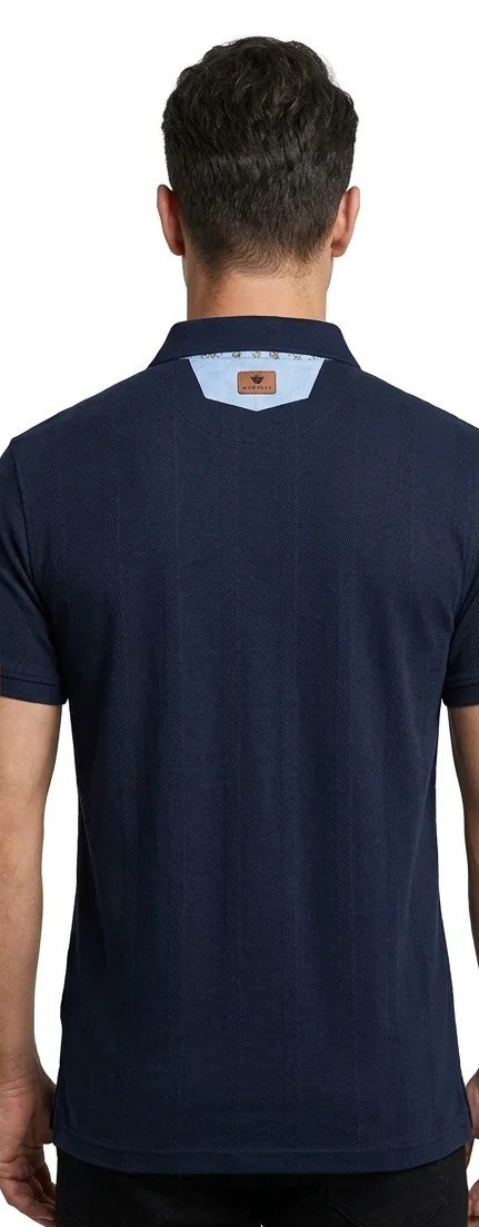 Mens navy blue collar t-shirt for Top Wear online India
