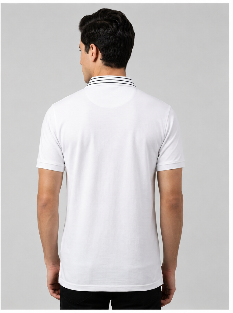 Mens Elegant White Collar T- Shirt for Top Wear online India