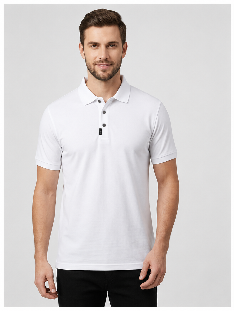 Stylish Men's White Collar t-shirt