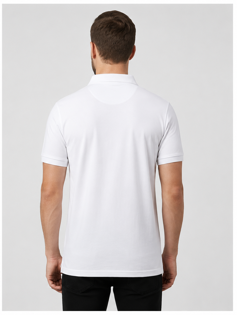 Stylish Men's White Collar t-shirt for Top Wear online India