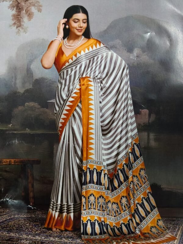 Elegant Pure Handcrafted Ajrakh Modal Silk Saree for Ethnic Wear online India