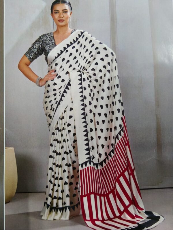 Elegant Pure Handcrafted Ajrakh Modal Silk Saree for Ethnic Wear online India