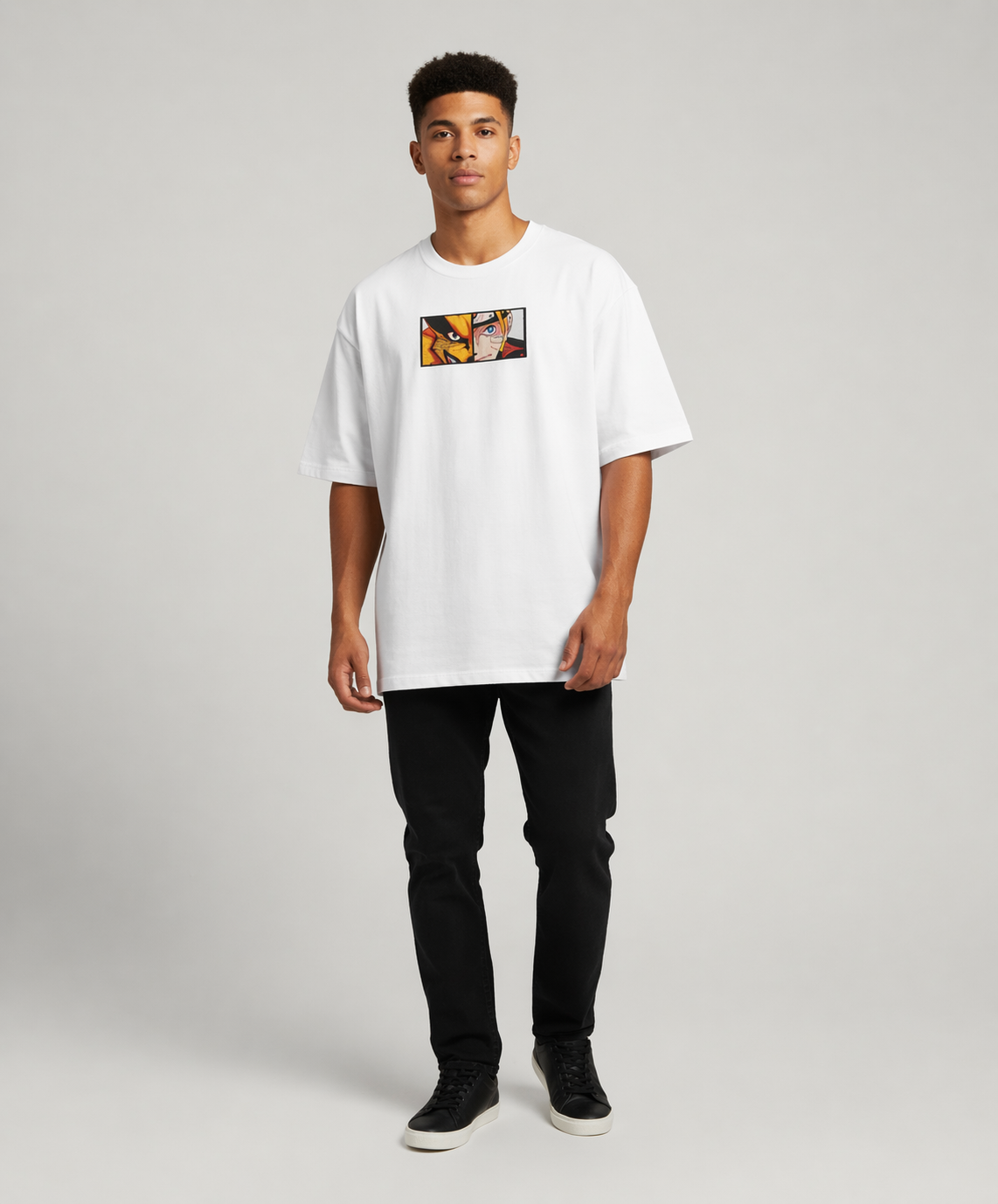 Naruto and Kurama Split Oversized Tee for Top Wear online India