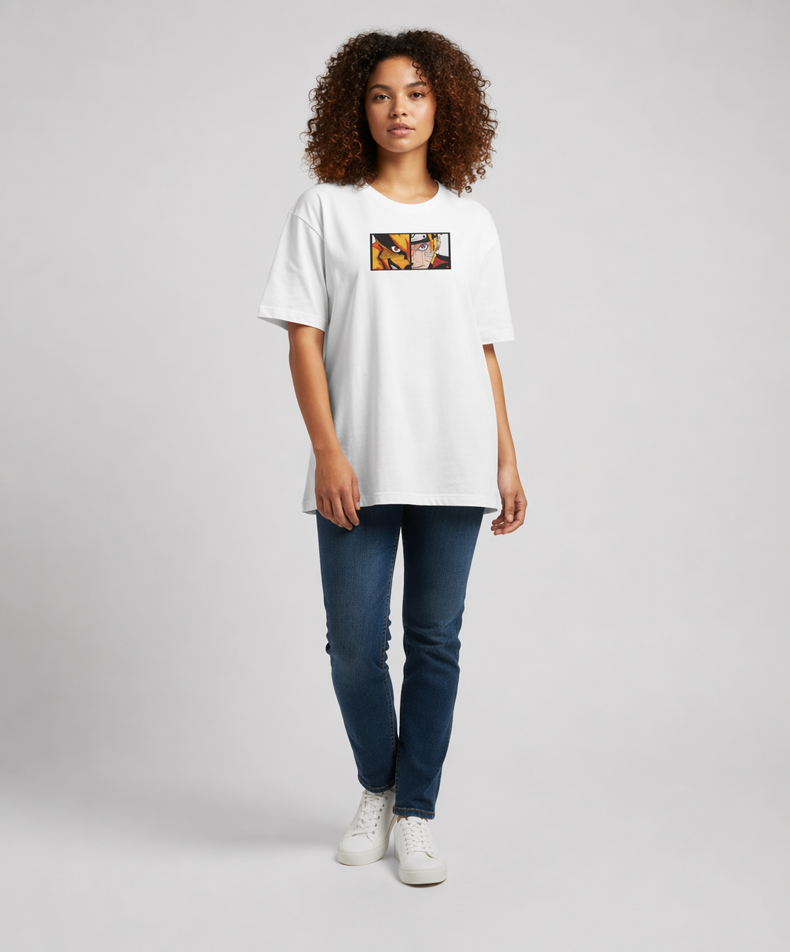 Naruto and Kurama Split Oversized Tee for Top Wear online India
