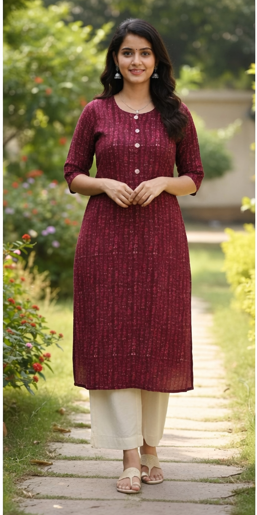 Women Floral Printed Straight Kurti (Green) for Ethnic Wear online India