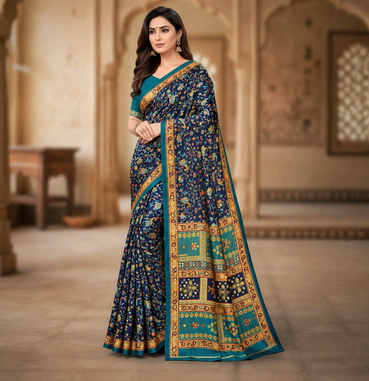 Pashmina Silk Indigo