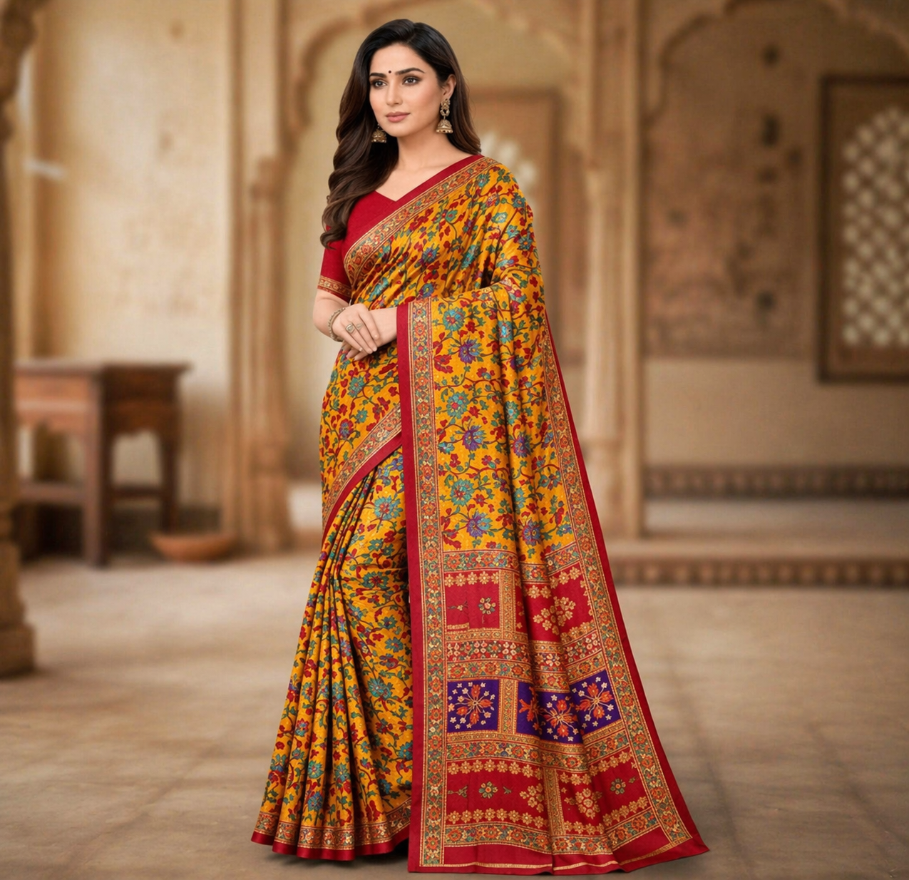 Pashmina Silk Indigo for Ethnic Wear online India