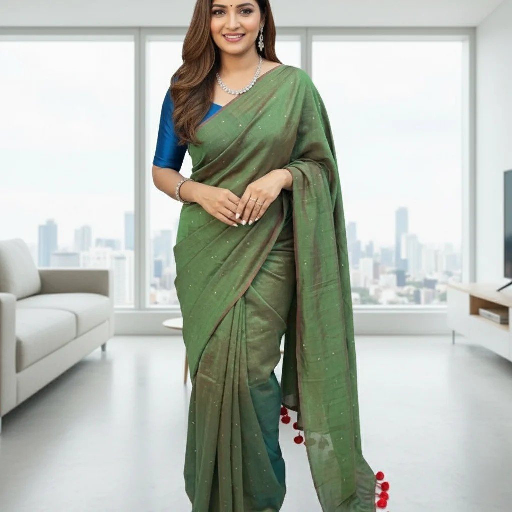 SilkLoom Pure Soft Linen Saree