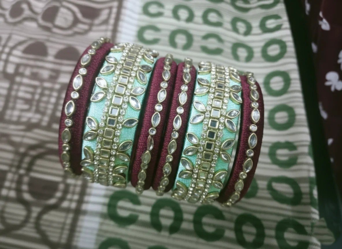 Designer Silk Thread Bangles Set | Bridal Silk Thread Bangles for Jewellery online India